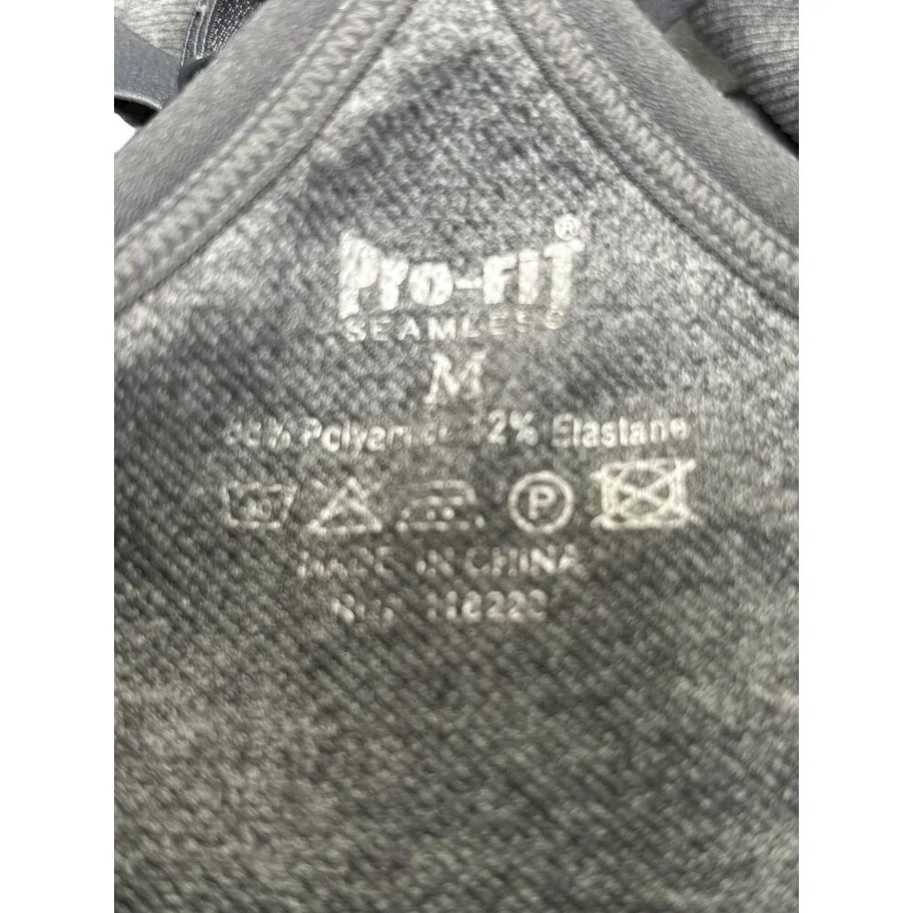 Seamless Gray Racerback Sports Bra Adjustable Straps M  Activewear Or Casual Use